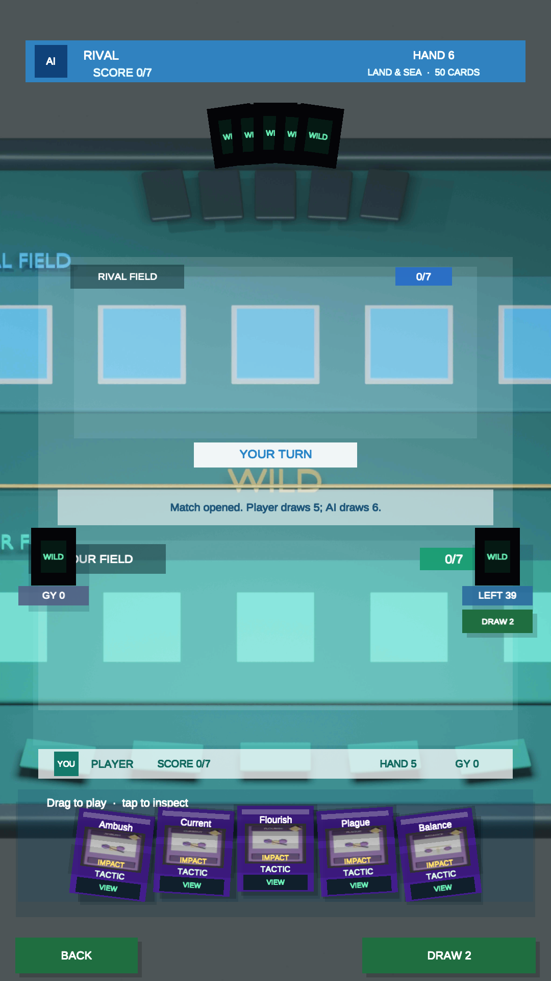 WILD duel with Land and Sea cards